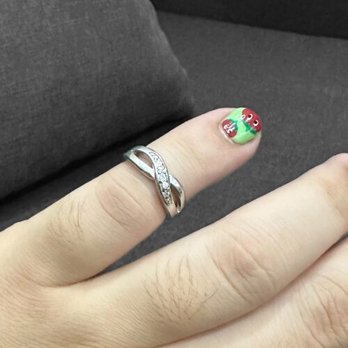 แหวนเงิน Infinite เพชรแถวด้านเดียว 01