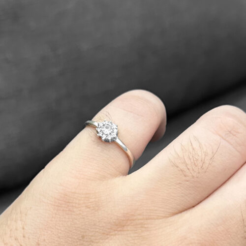 แหวนเงินเพชรล้อม Minimal 01