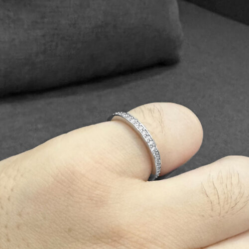 แหวนเงินเพชรแถว Minimal 01