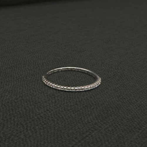 แหวนเงินเพชรแถว Minimal 02