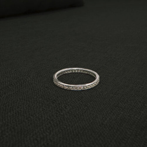 แหวนเงินเพชรแถวรอบวง Elegance Collections 02