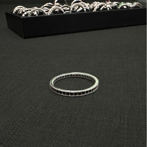 แหวนเงิน Black Shappire Elegance 01