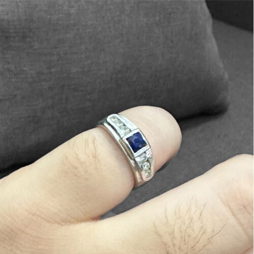 แหวนเงิน พร้อมBlue Sapphire 01