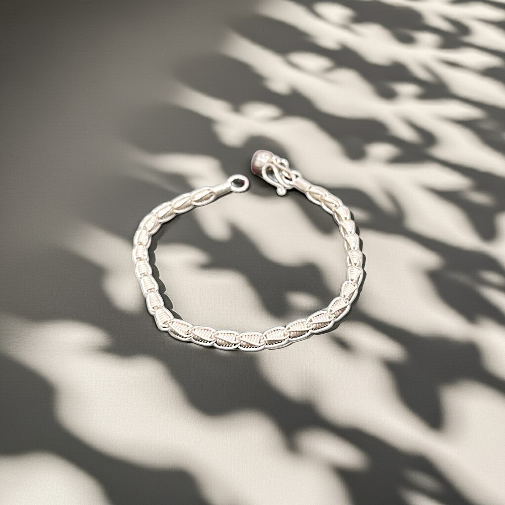 กำไลเงินแท้ ลายถัก สุดหรู