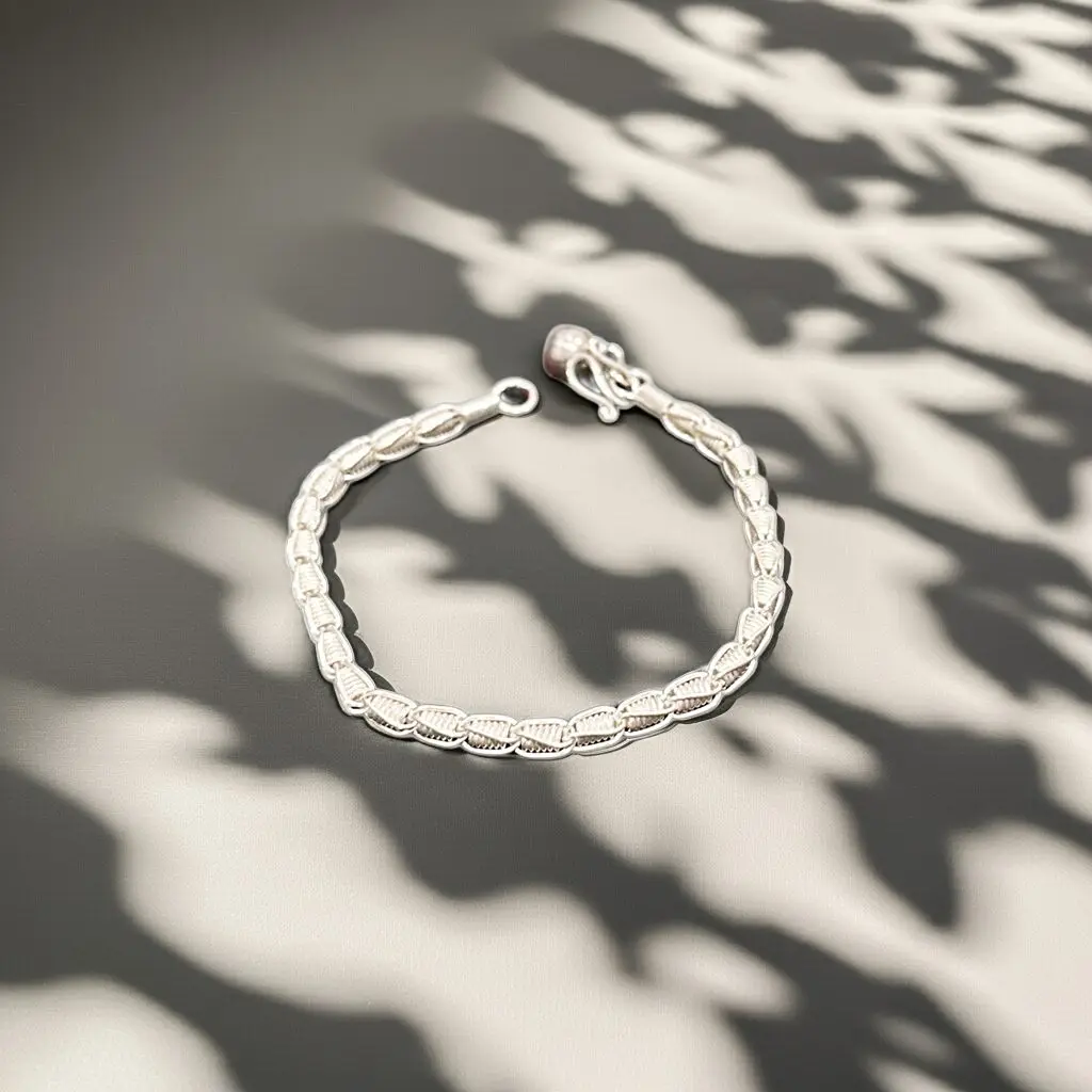 กำไลเงินแท้ ลายถัก สุดหรู