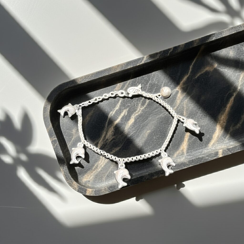 กำไลเงินแท้ ลายโลมา ใหม่